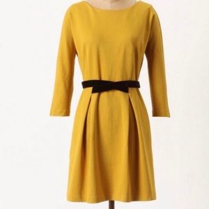 Anthropologie XS yellow dress with bow!